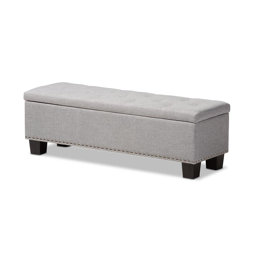Hannah 53'' Grayish Beige Button-Tufted Storage Ottoman Bench