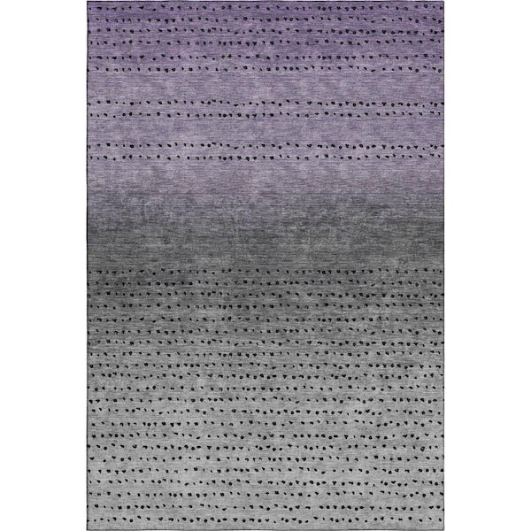Mayfield Premium Machine Washable Abstract AMF2009 Purple 3 ft. x 4 ft. Area Rug