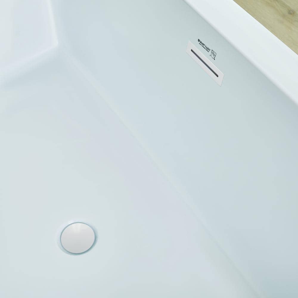 Orion 59'' Pure White Freestanding Acrylic Soaking Bathtub