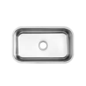 30 in. Undermount Single Bowl 18-Gauge Stainless Steel Kitchen Sink