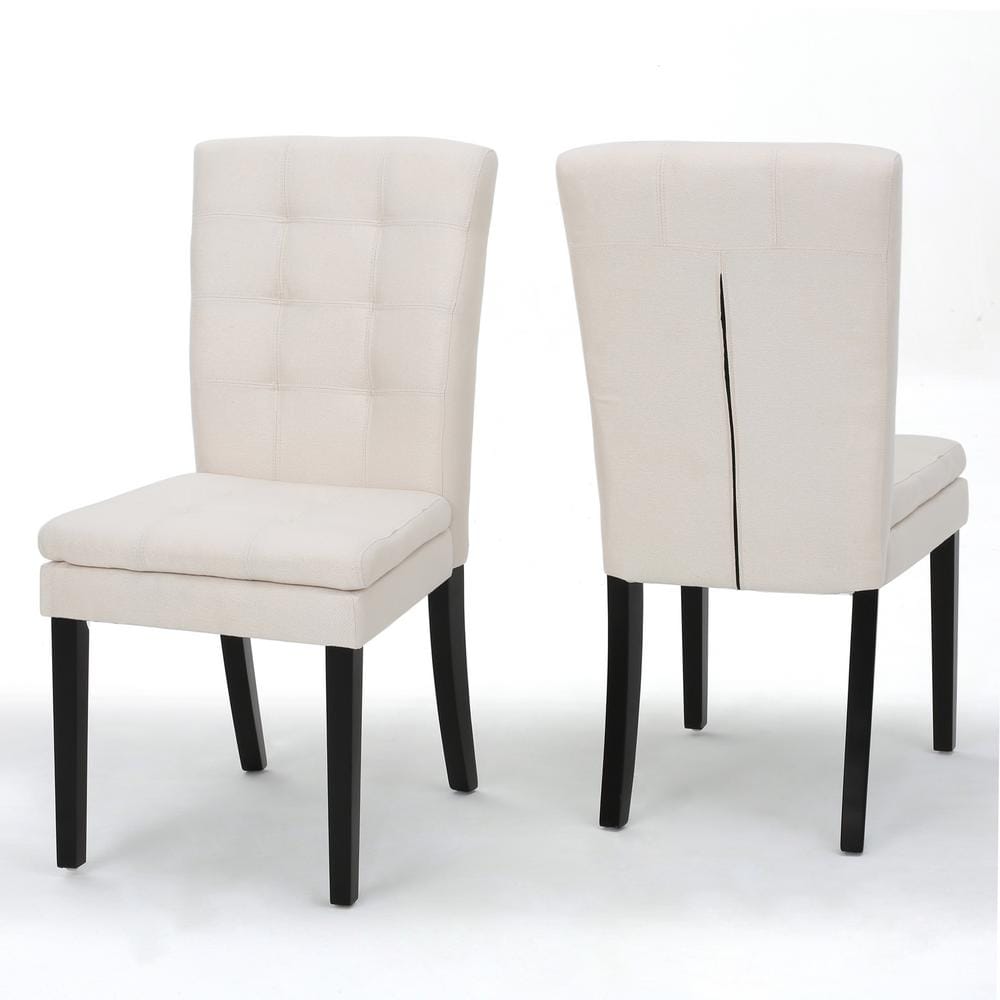 Badin Beige Fabric Parsons Chair (Set of 2)