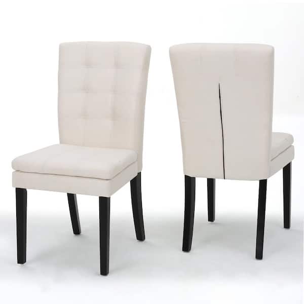 Unbranded Badin Beige Fabric Parsons Chair (Set of 2)