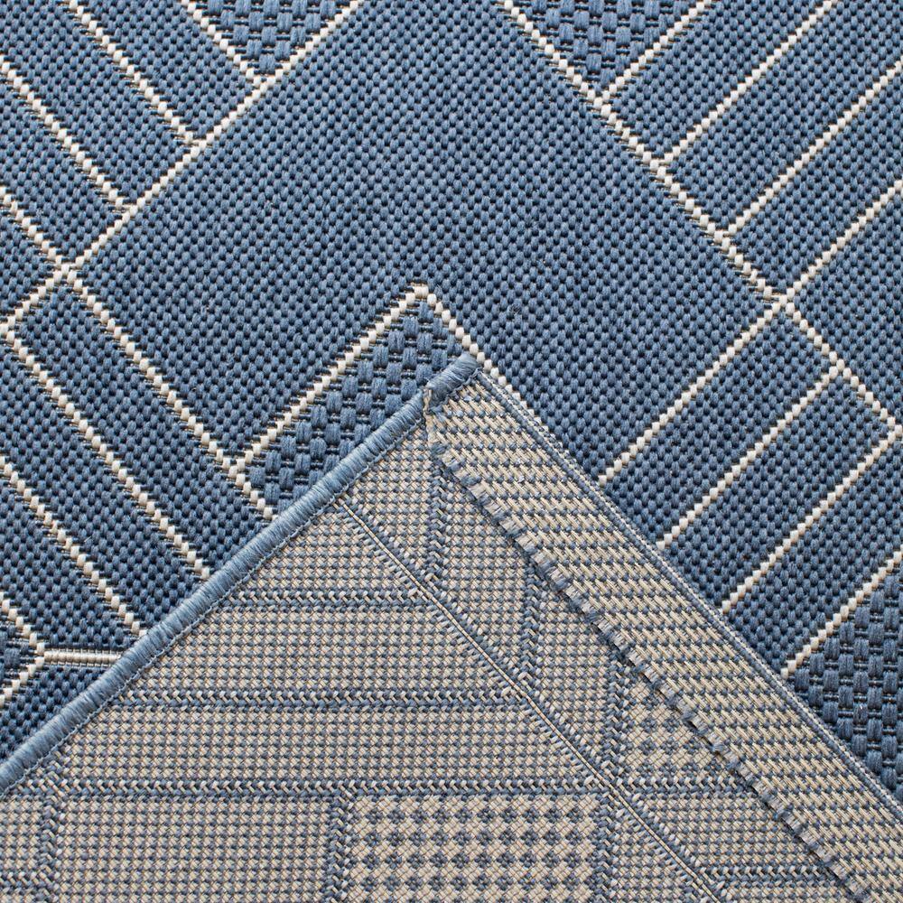 Dariya Blue Geometric Flat Woven Synthetic Runner Rug