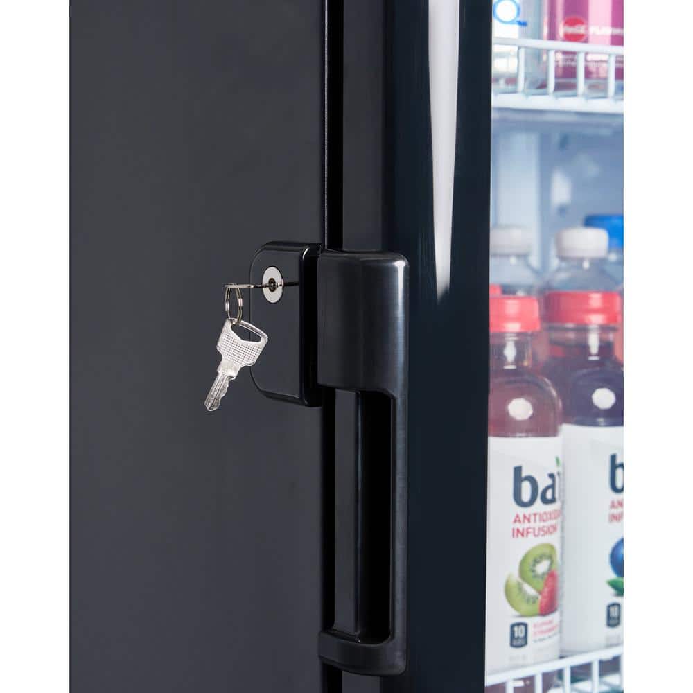 Black Glass Door Commercial Beverage Cooler with LED Lighting