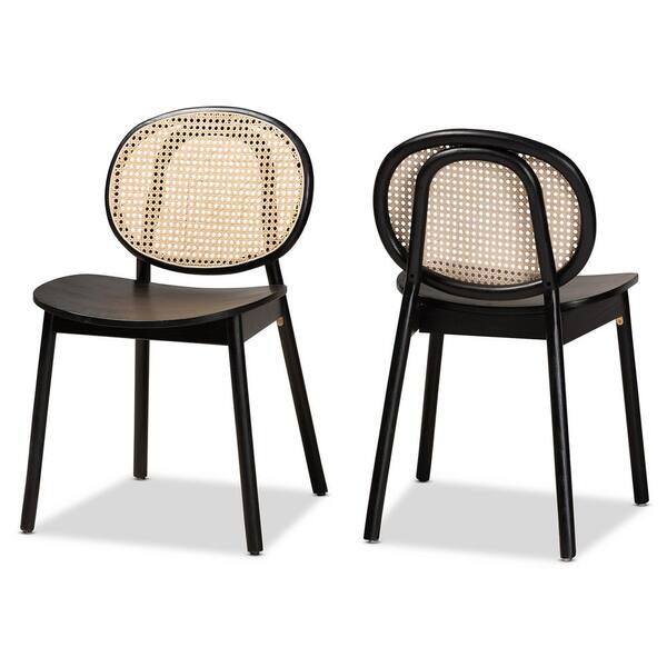 Baxton Studio Halen Beige and Black Dining Chair (Set of 2)