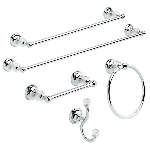 nora double towel hook in chrome and glass