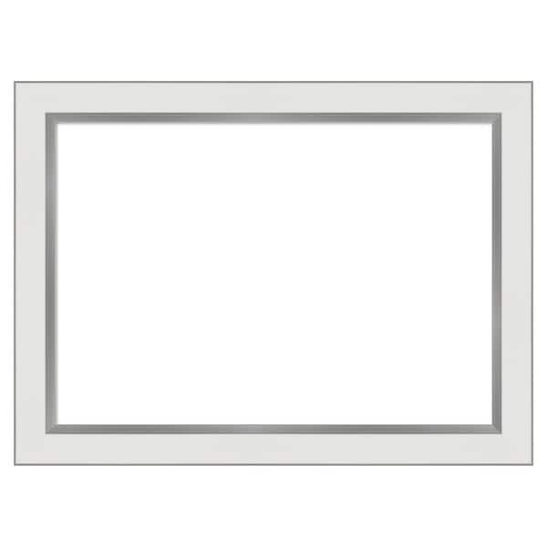 Amanti Art Eva Narrow White Silver 23 in. x 17 in. Polystyrene Framed Dry Erase Magnetic Memo Board