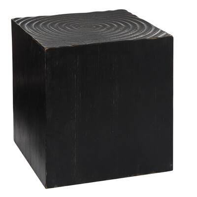 Litton Lane 22 in. Black Wood Rustic Accent Table