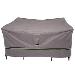 Duck Covers Soteria 76 in. Grey Square Patio Table with Chairs Cover