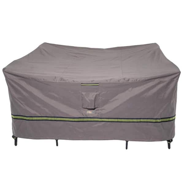 Classic Accessories Duck Covers Soteria 76 in. Grey Square Patio Table with Chairs Cover
