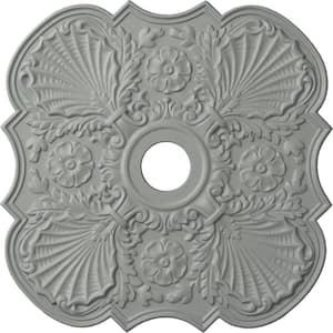 29" x 3-5/8" ID x 1-3/8" Flower Urethane Ceiling (Fits Canopies up to 6-1/4"), Primed White