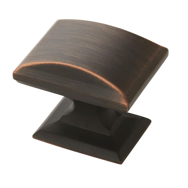 Amerock Candler 1-1/4 in (32 mm) Length Oil-Rubbed Bronze Square Cabinet Knob