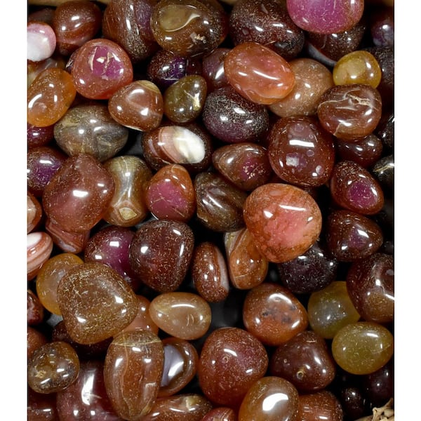 Cascade Stoneworks 0.128 cu. ft. 10 lbs. 1/2 in. to 1 in. Ruby Red Onyx Exotic High Polished Pebble