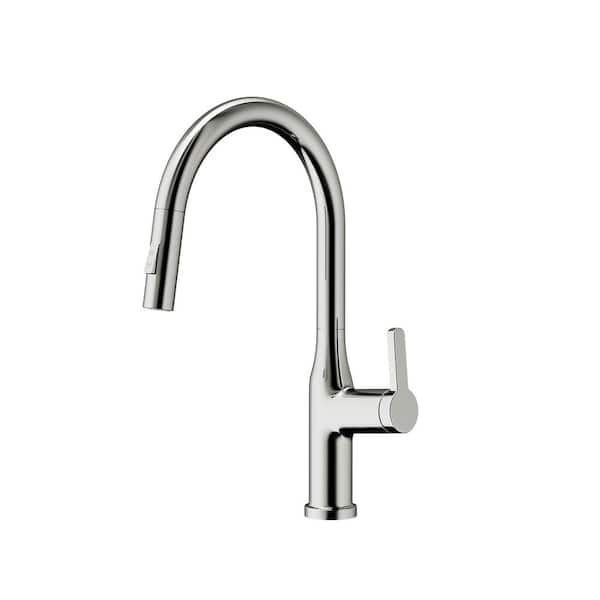 Single Handle Pull-Down Kitchen Faucet with Dual-Function Sprayer in Chrome