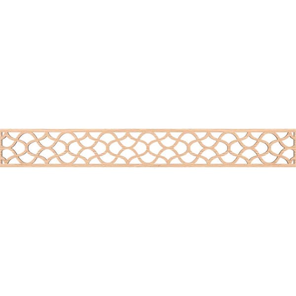 Ekena Millwork Resort Fretwork 0.375 in. D x 46.5 in. W x 6 in. L Red Oak Wood Panel Moulding