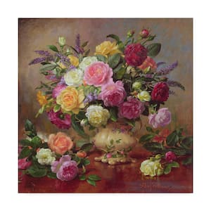 18 in. x 18 in. Roses from a Victorian Garden by Albert Williams Floater Frame Nature Wall Art