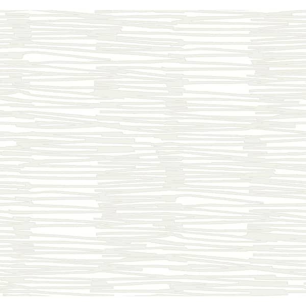 York Wallcoverings White and Glint Water Reed Thatch Textured Non-Pasted Paper Wallpaper