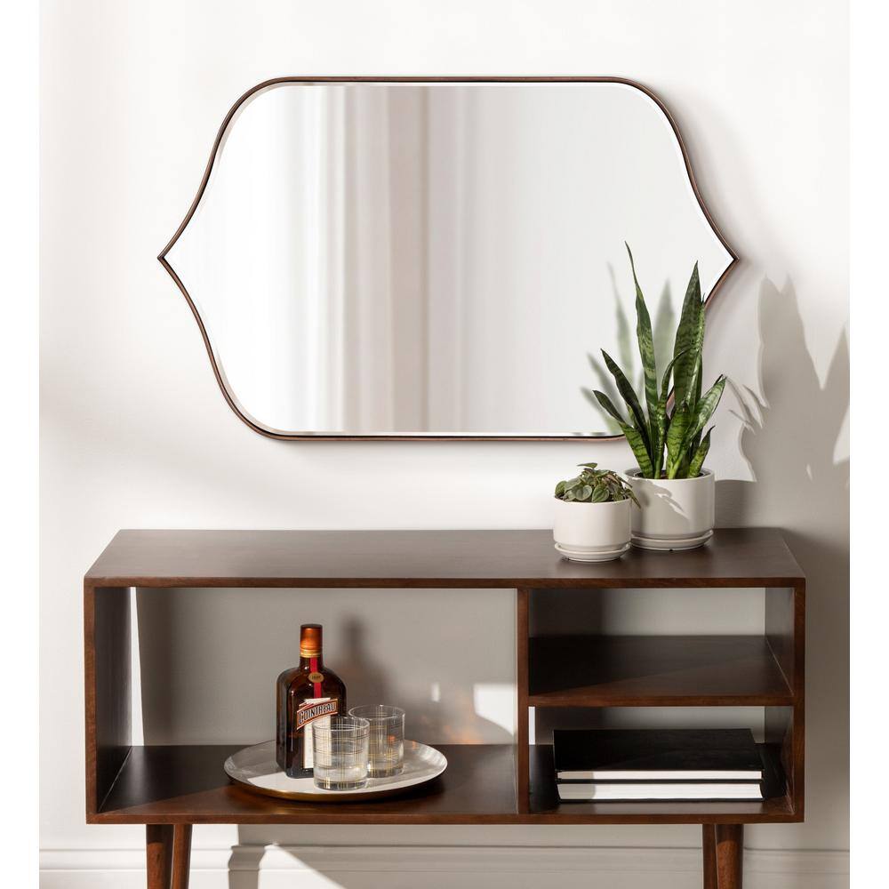 24" Bronze Wood Rectangular Bathroom Vanity Mirror