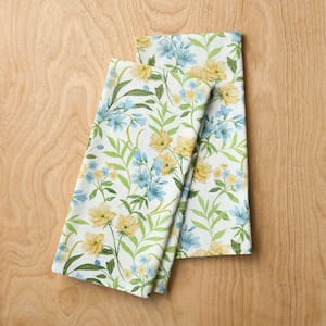 Company Cotton Gardenia Mist Yellow 30 in. x 20 in. Tea Towel (Set of 2)