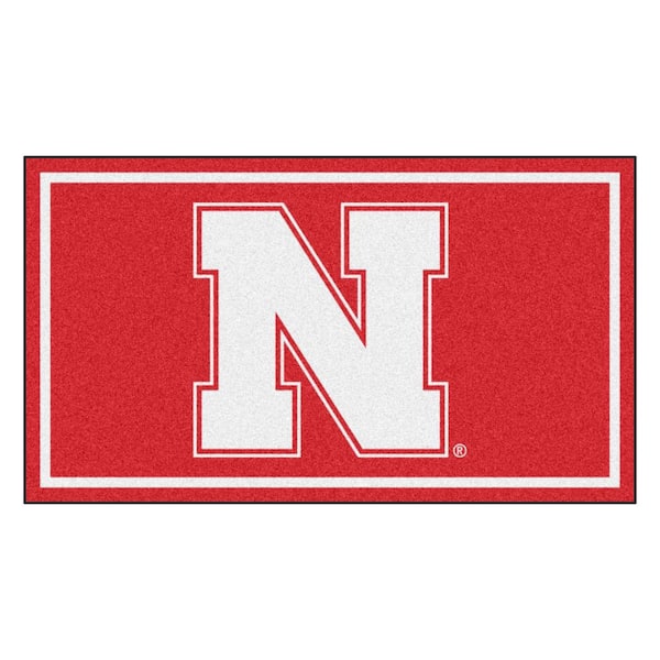 FANMATS NCAA University of Nebraska 3 ft. x 5 ft. Ultra Plush Area Rug ...