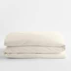 Classic Solid Ivory Sateen Twin Duvet Cover