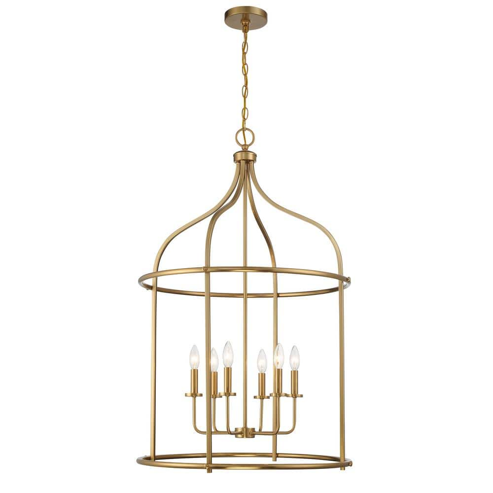 Savoy House Brookstone 6-Light Warm Brass Pendant Light 3-7388-6-322 ...