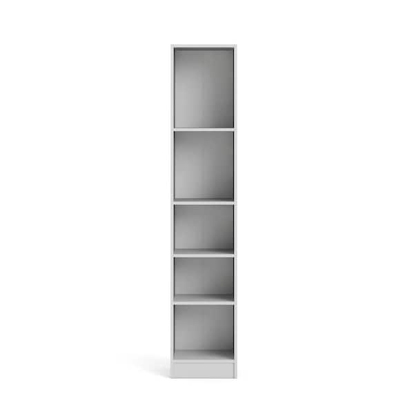 Element 80 in. White Engineered Wood 5-Shelf Standard Bookcase