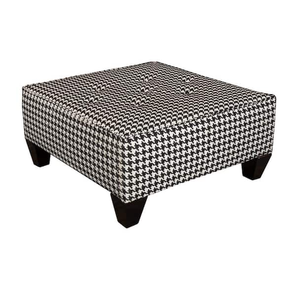 Leffler Home Harrison in LeRoux Domino Upholstered Ottoman