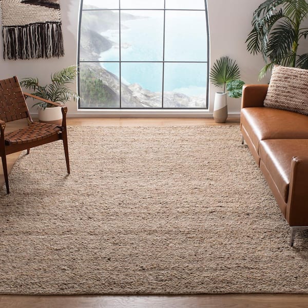 Natura Beige 9 ft. x 12 ft. Solid Area Rug