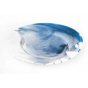 Splash Blue & White Dessert Plate, Set of 4