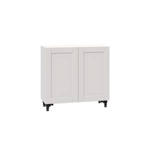 Shaker Assembled 36x34.5x14 in. Shallow Base Cabinet in Vanilla White