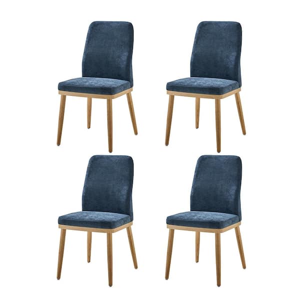 JAYDEN CREATION Manuel Mid-century Modern Upholstered Dining Chair Set of 4-NAVY