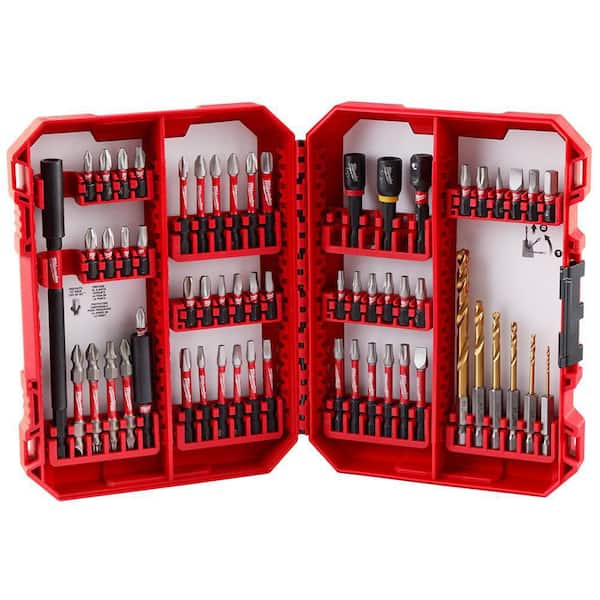 Milwaukee SHOCKWAVE Impact Duty Alloy Steel Screw Driver Bit Set with PACKOUT Accessory Case w/Titanium Drill Bit Set (83-Piece)