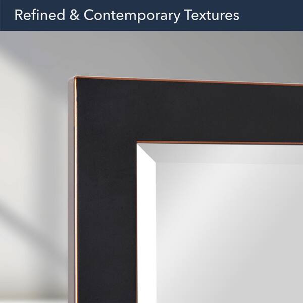 Deco Mirror 27 in. W x 37 in. H Framed Rectangular Beveled