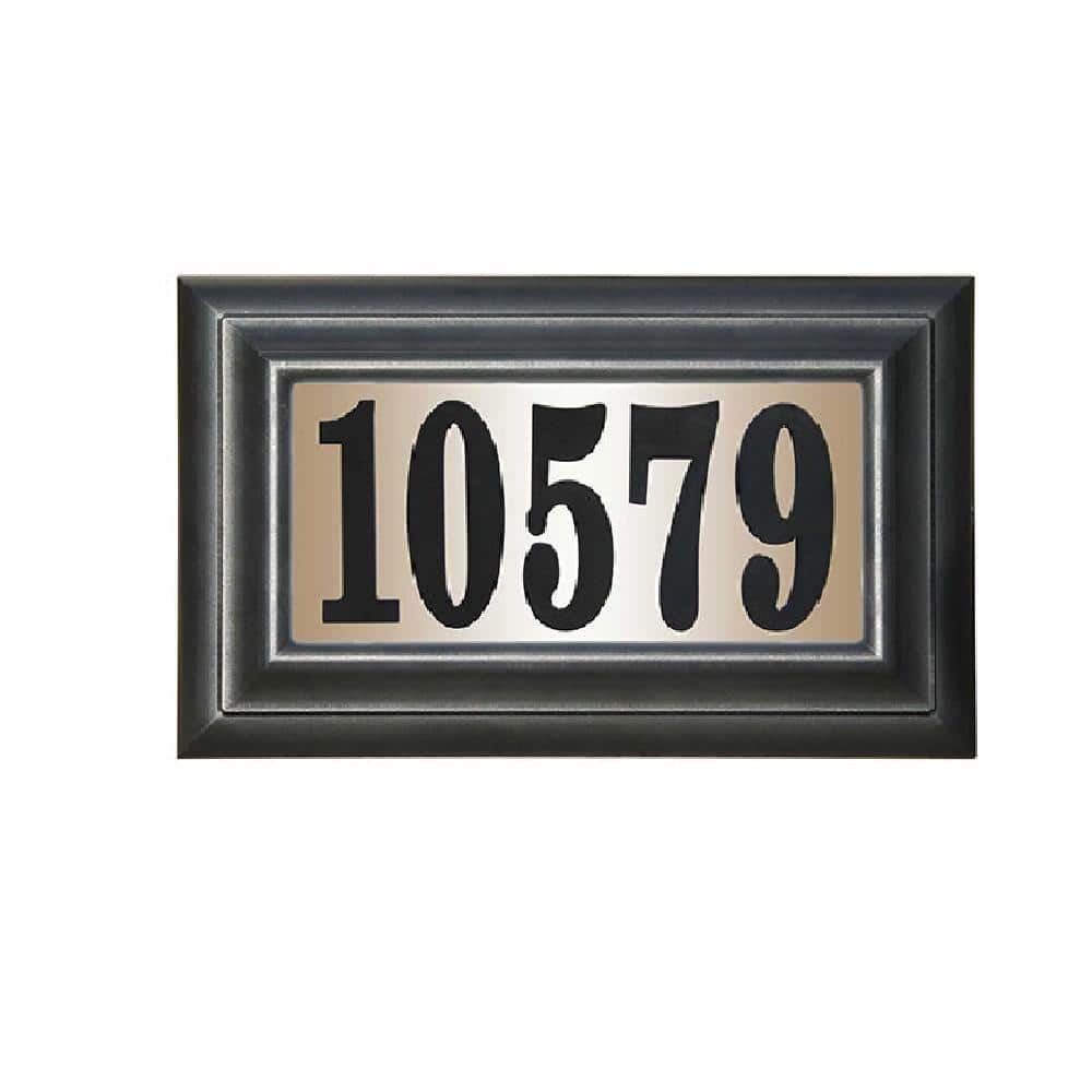 Qualarc LTL-1301AC-PN Edgewood Large Lighted Address Plaque in Antique Copper Frame Color with 4-Inch Black Polymer Numbers 
