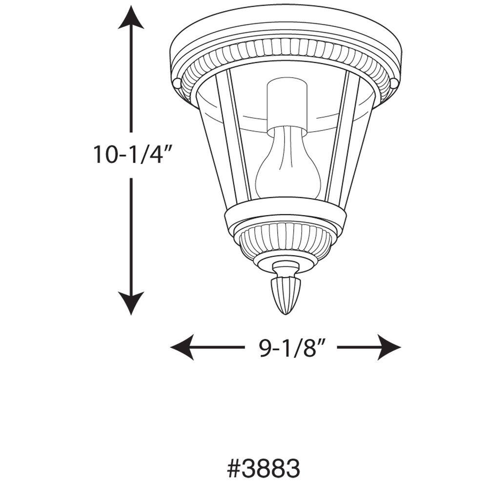 Westport Textured Black Flush Mount Ceiling Light with Clear Seeded Glass