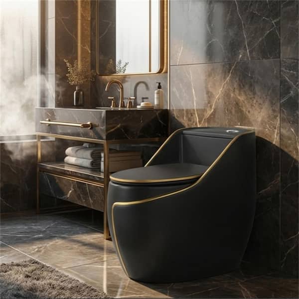 Onizbar 【Luxury】 LUXSHERY 12 in. Rough In 1-Piece Toilet 1.45 Gal. GPF Elongated