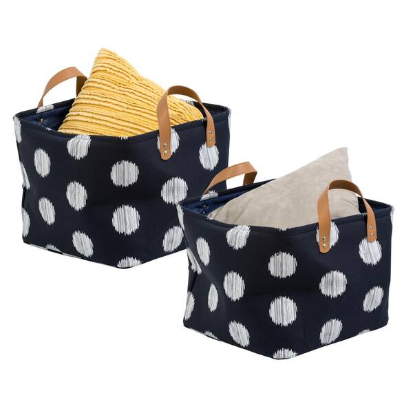 Temary Storage Baskets Fabric Storage Bins for Shelves, 2 Pack Decorative Storage Boxes Canvas Storage Basket with Handles for Organizing Toys, Baby