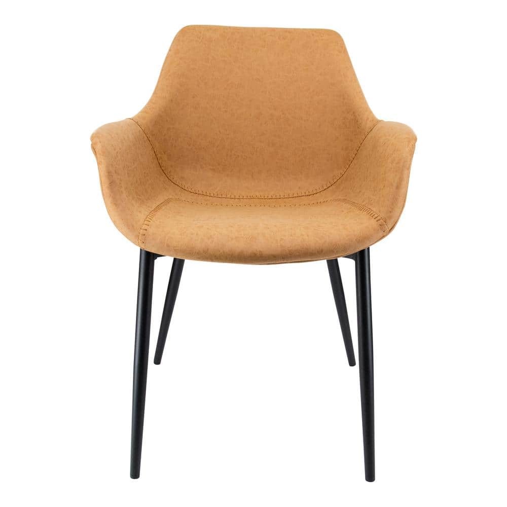 Mid Century Modern 25'' Metal Arm Chair in Light Brown