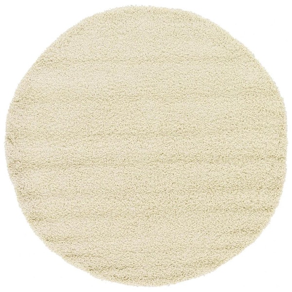 Unbranded Beige ​Polypropylene 6 ft. x 6 ft. Solid Color Indoor Round Area Rug