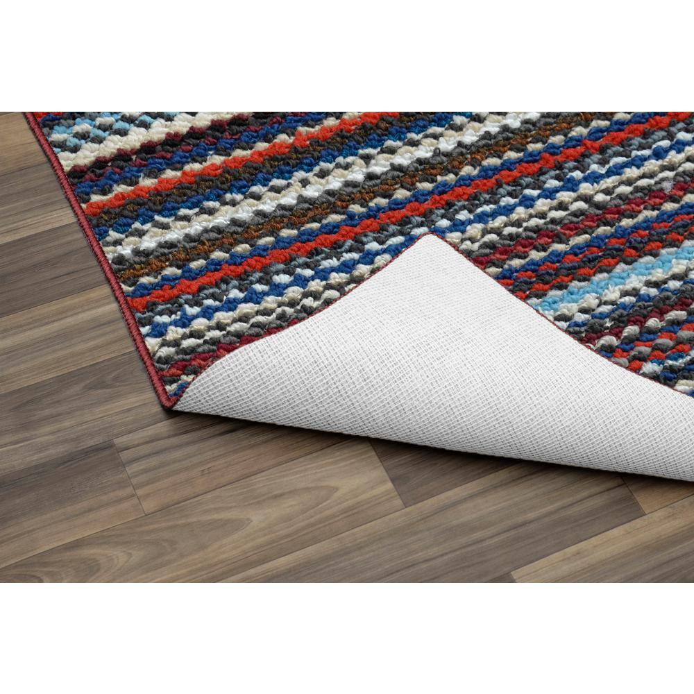 Carnival Stripe Multicolor Synthetic 4' x 6' Tufted Area Rug