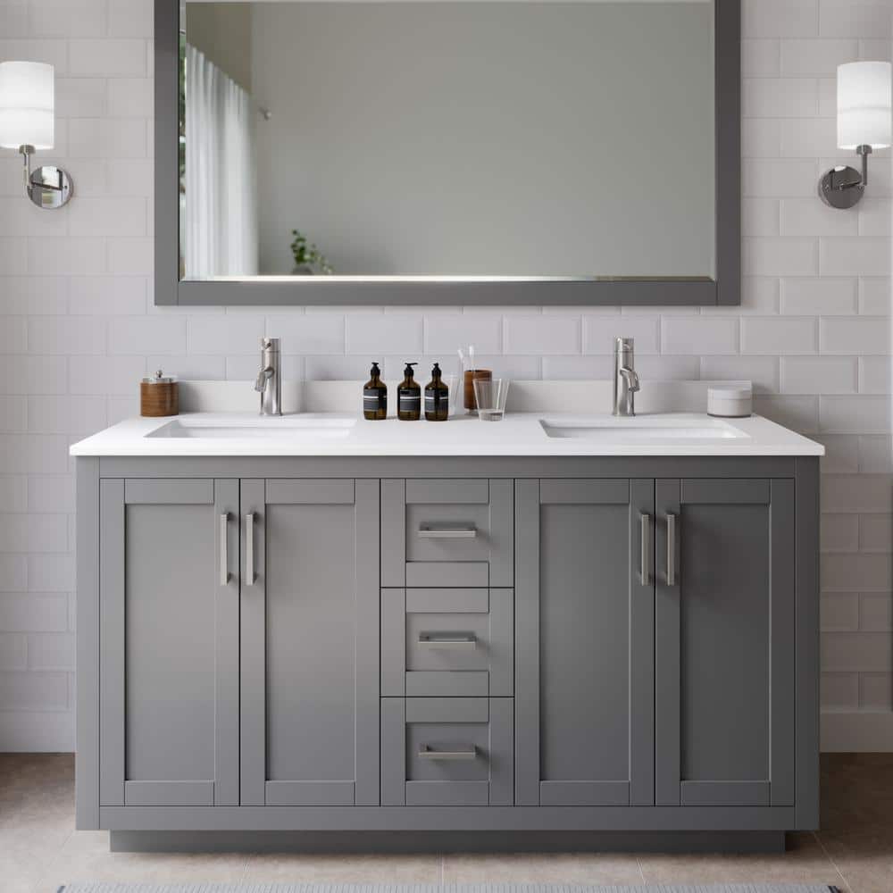 Wyndham Collection Miranda 60 in. W Double Bath Vanity in Dark Wyndham Collection Miranda 60 in. W Double Bath Vanity in Dark