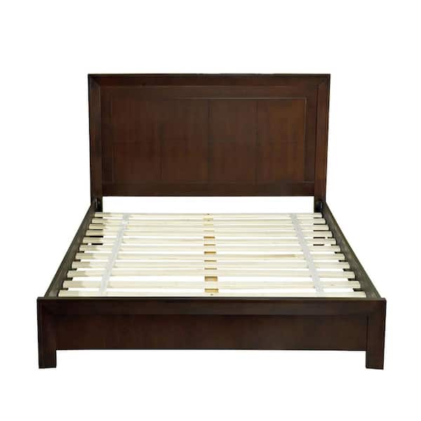 Modus Furniture Element Dark Wood Chocolate Brown California King Platform Bed with Raised Panel Headboard