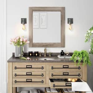 1-Light Brushed Gray Wall Sconce Modern Farmhouse Wall Light Bathroom Vanity Light