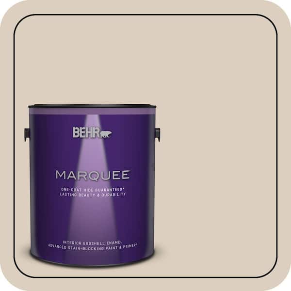 BEHR MARQUEE 1 gal. #OR-W07 Spanish Sand Eggshell Enamel Interior Paint & Primer