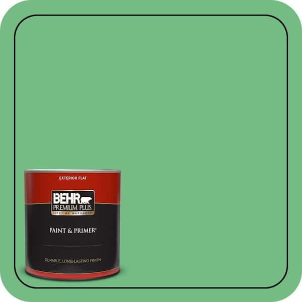 BEHR PREMIUM PLUS 1 qt. #P400-5 Winter Shamrock Flat Exterior Paint & Primer