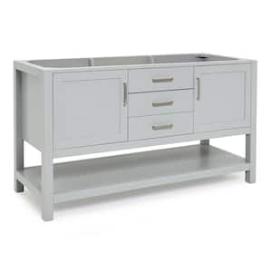 Bayhill 60 in. W x 21.5 in. D x 34.5 in. H Double Freestanding Bath Vanity Cabinet Only in Grey