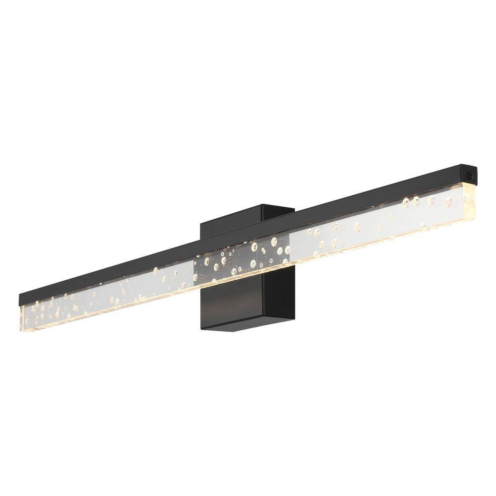 Ingres 30" Black Iron Dimmable Vanity Light with Acrylic Shade