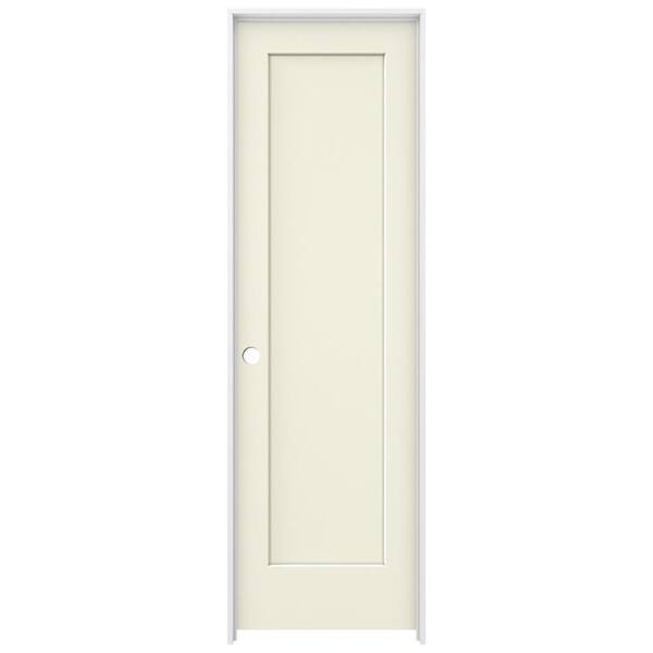 JELD-WEN 24 in. x 80 in. Madison Vanilla Painted Right-Hand Smooth Solid Core Molded Composite MDF Single Prehung Interior Door