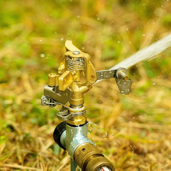 SenQWFa 5800 sq. ft. Pulsating Sprinkler with Brass Head and Spike